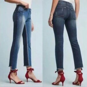 Anthro Pilcro Parallel Two Tone Straight Leg Jeans
